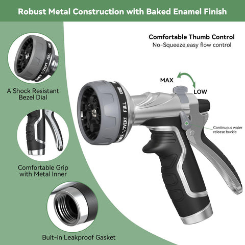 HmiL-U nozzle with thumb flow control for precise pressure adjustments.