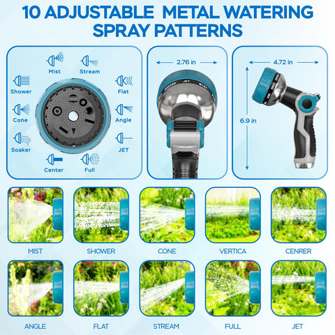 HmiL-U heavy-duty garden hose nozzle top view showcasing the thumb control slot and anti-slip surface.