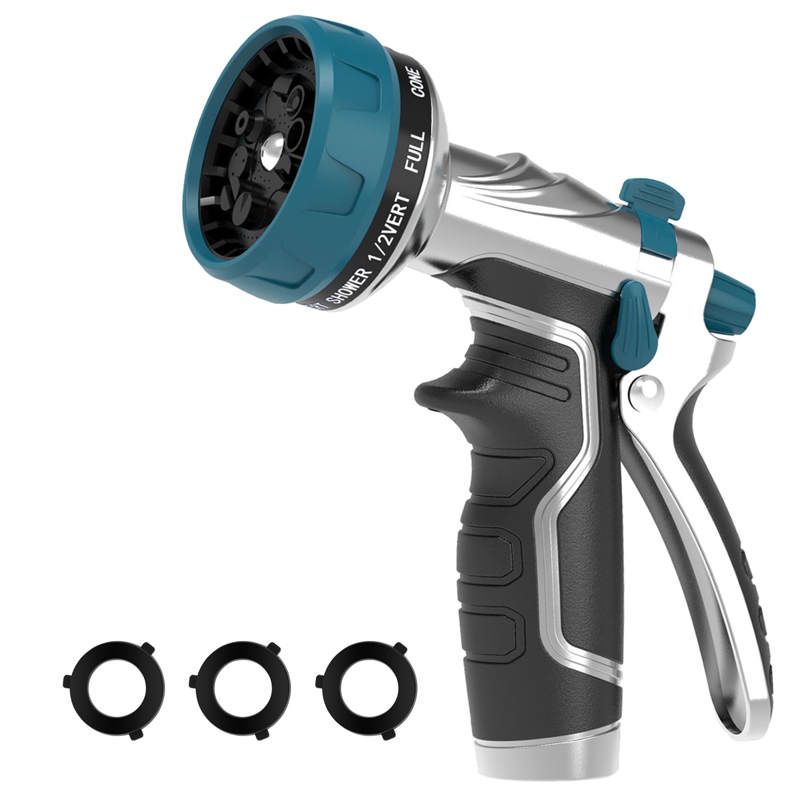 HmiL-U heavy-duty metal garden hose nozzle for durable watering.