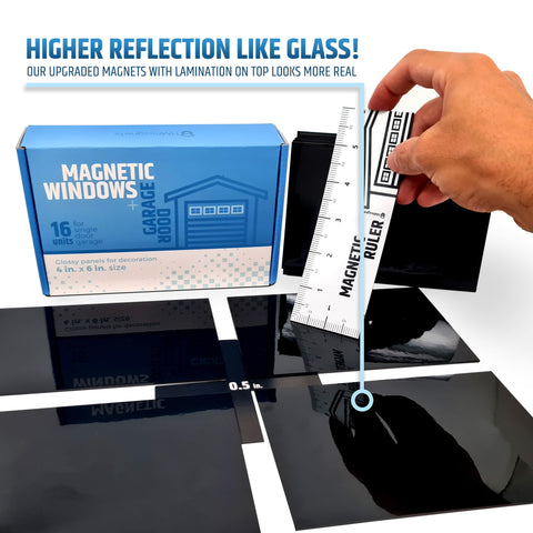 HMmagnets faux window panes reflect light to boost exterior style.