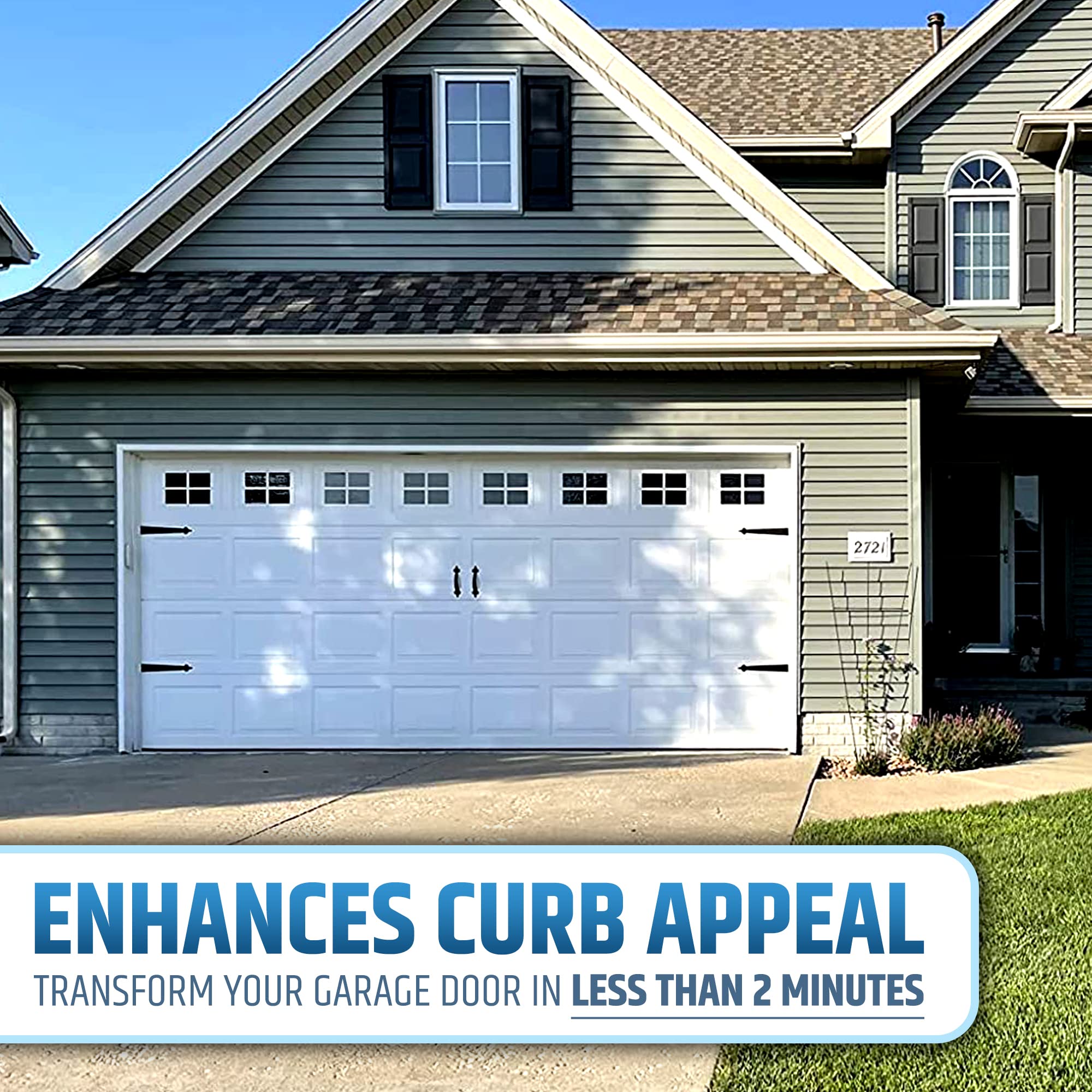 HMmagnets garage hinge set provides cohesive exterior accents without tools.