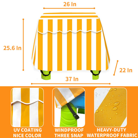 HMOCK easy-clean cover that hose-offs clean after water play.