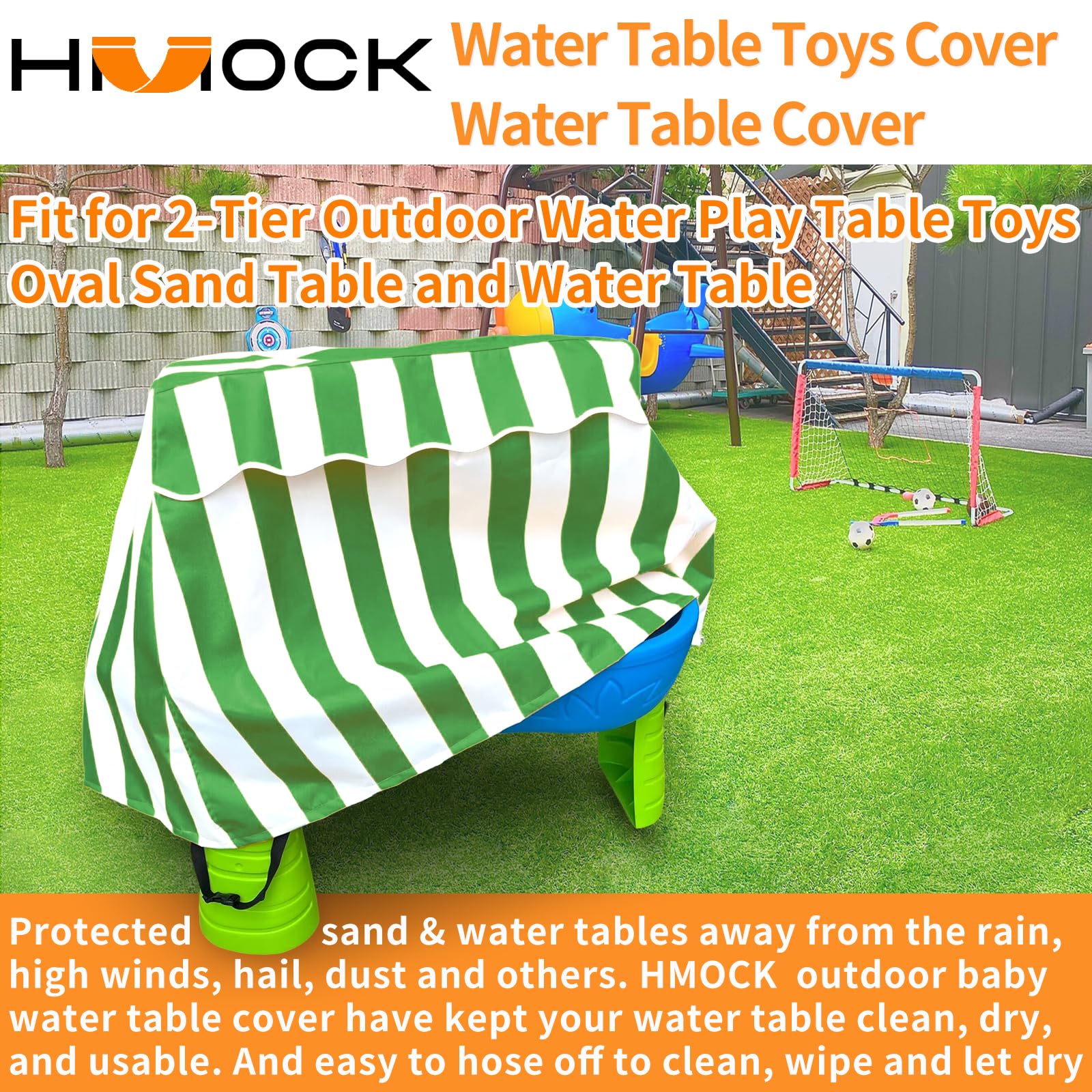 HMOCK water table cover UV coated to resist sun fading.