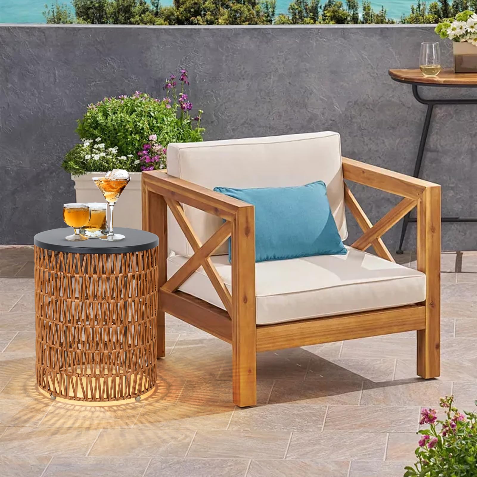 HMVPL iron tabletop adds sturdy supporting surface.