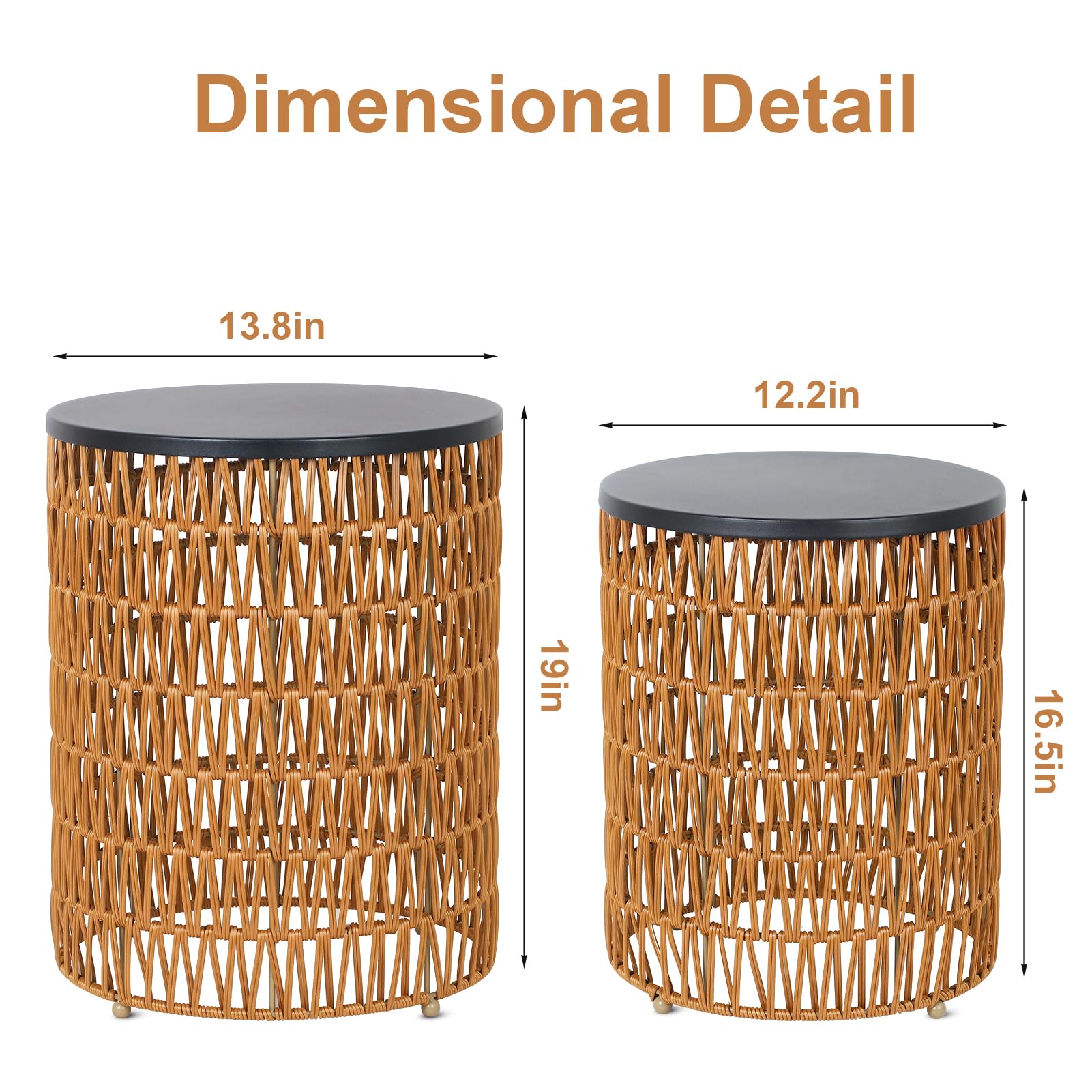 HMVPL two-pack outdoor tables for versatile patio setups.