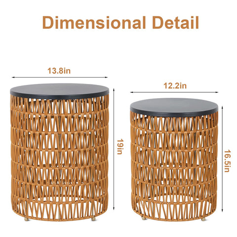 HMVPL two-pack outdoor tables for versatile patio setups.