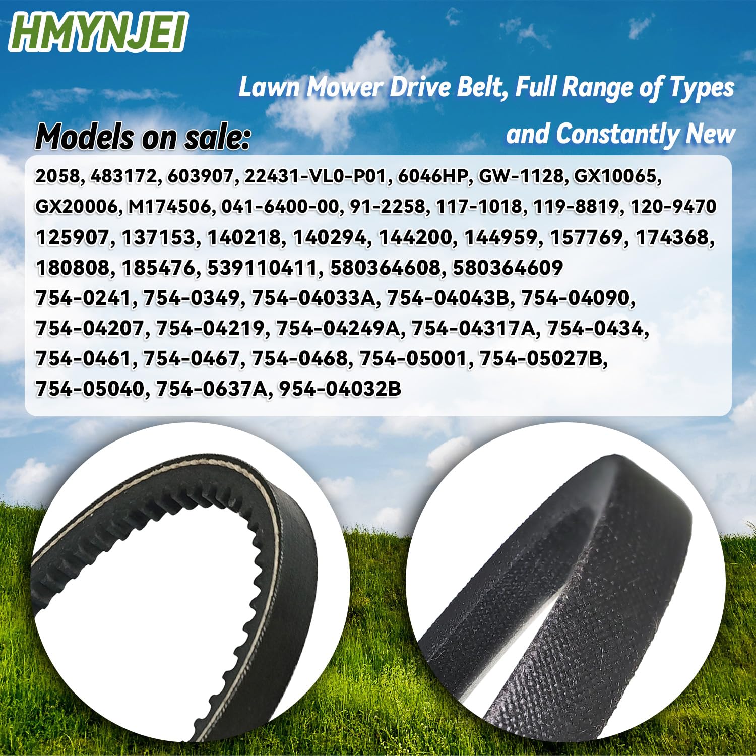 HMYNJEI 754-04331 954-04331 belt information to verify replacement part