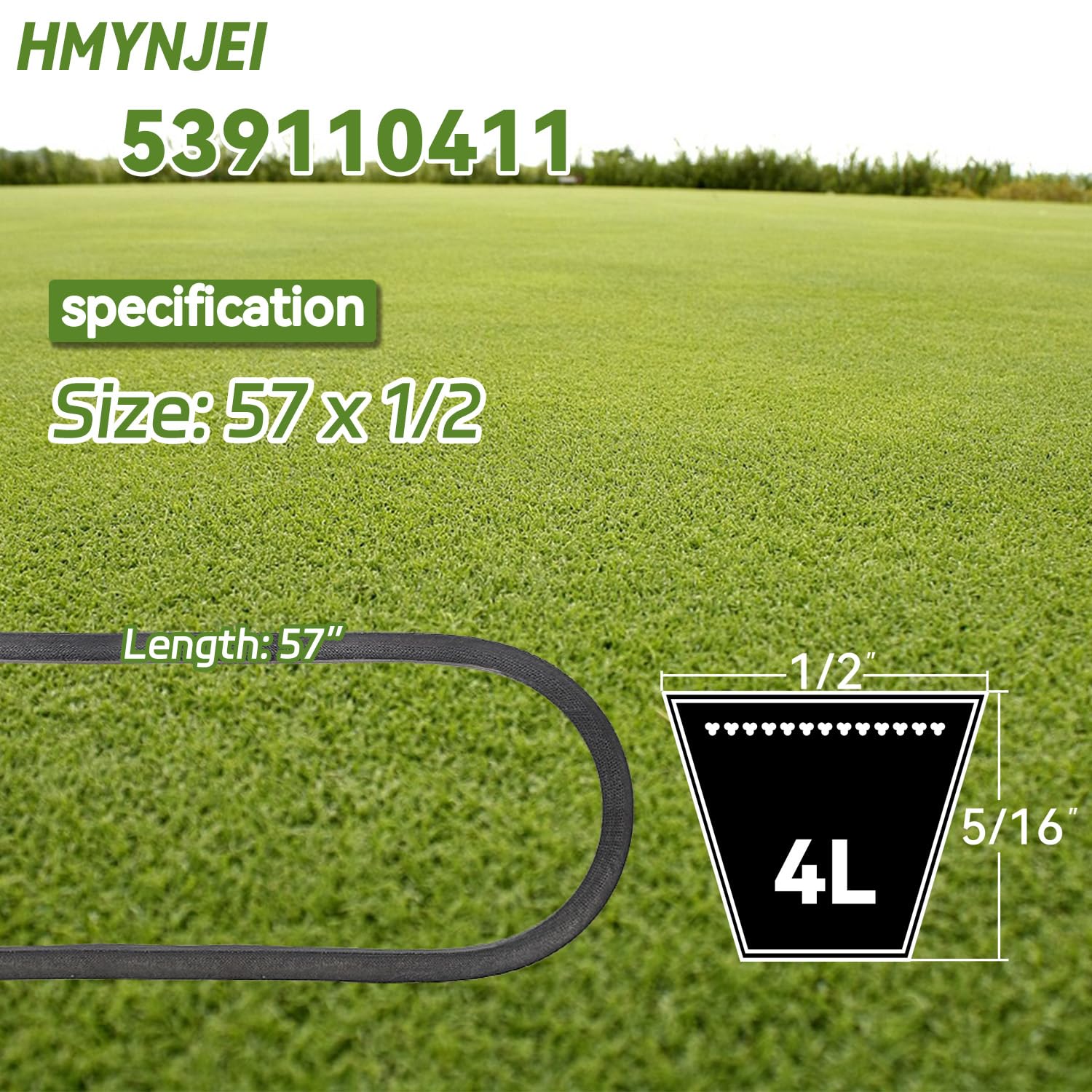 HMYNJEI drive belt 57in for Husqvarna Z4824 helps steady belt engagement