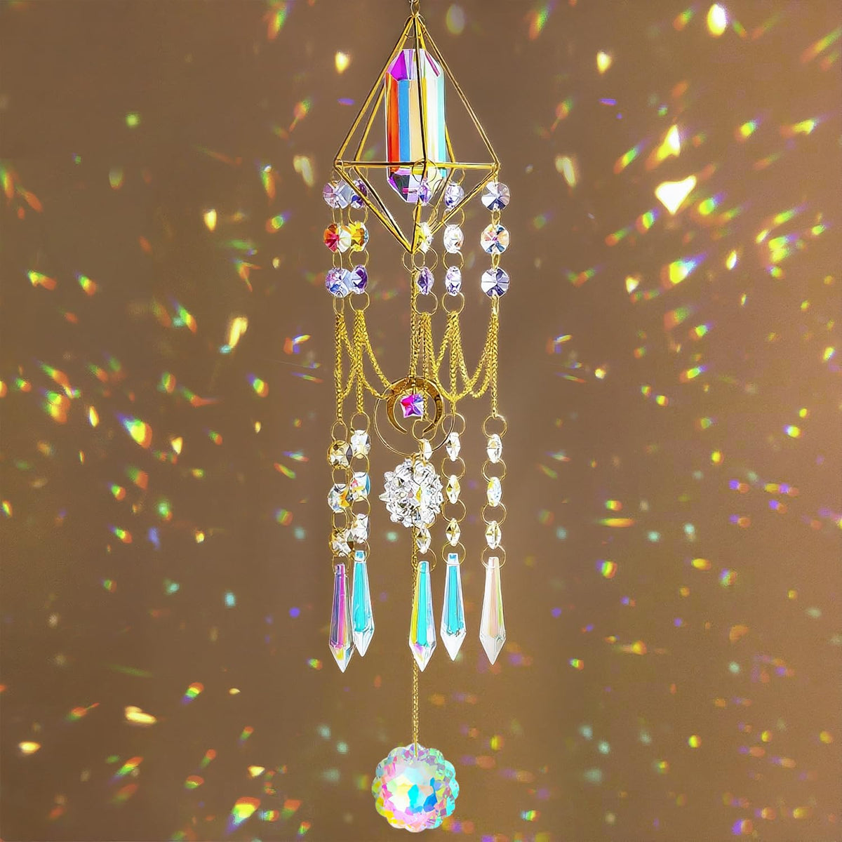 H&D Crystal Prisms Suncatcher with aurora reflections brightens windows.