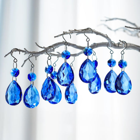 H&D Hyaline & Dora blue Bauhinia crystal suncatcher creates rainbow light on windows