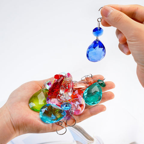 H&D Hyaline & Dora blue Bauhinia prisms for DIY decor and centerpieces
