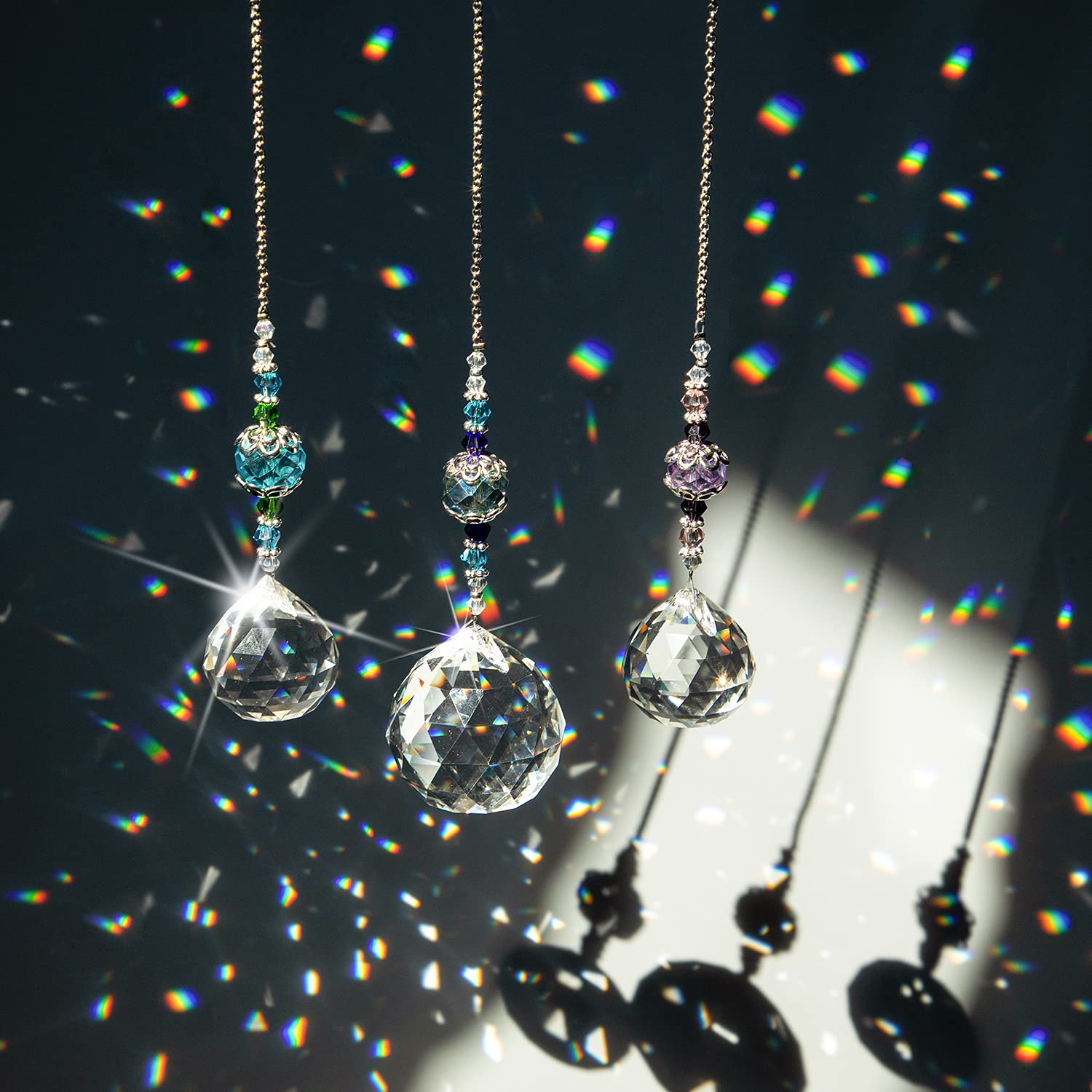 H&D HYALINE & DORA rainbow prism suncatcher creating dancing light