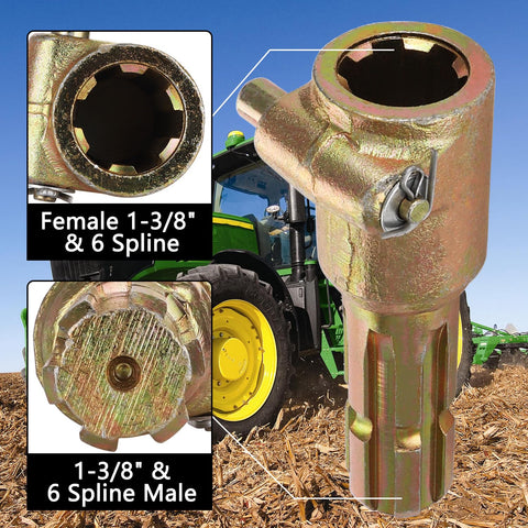 HNeekyr extender compatibility setup illustrating alignment between tractor and implement shafts.