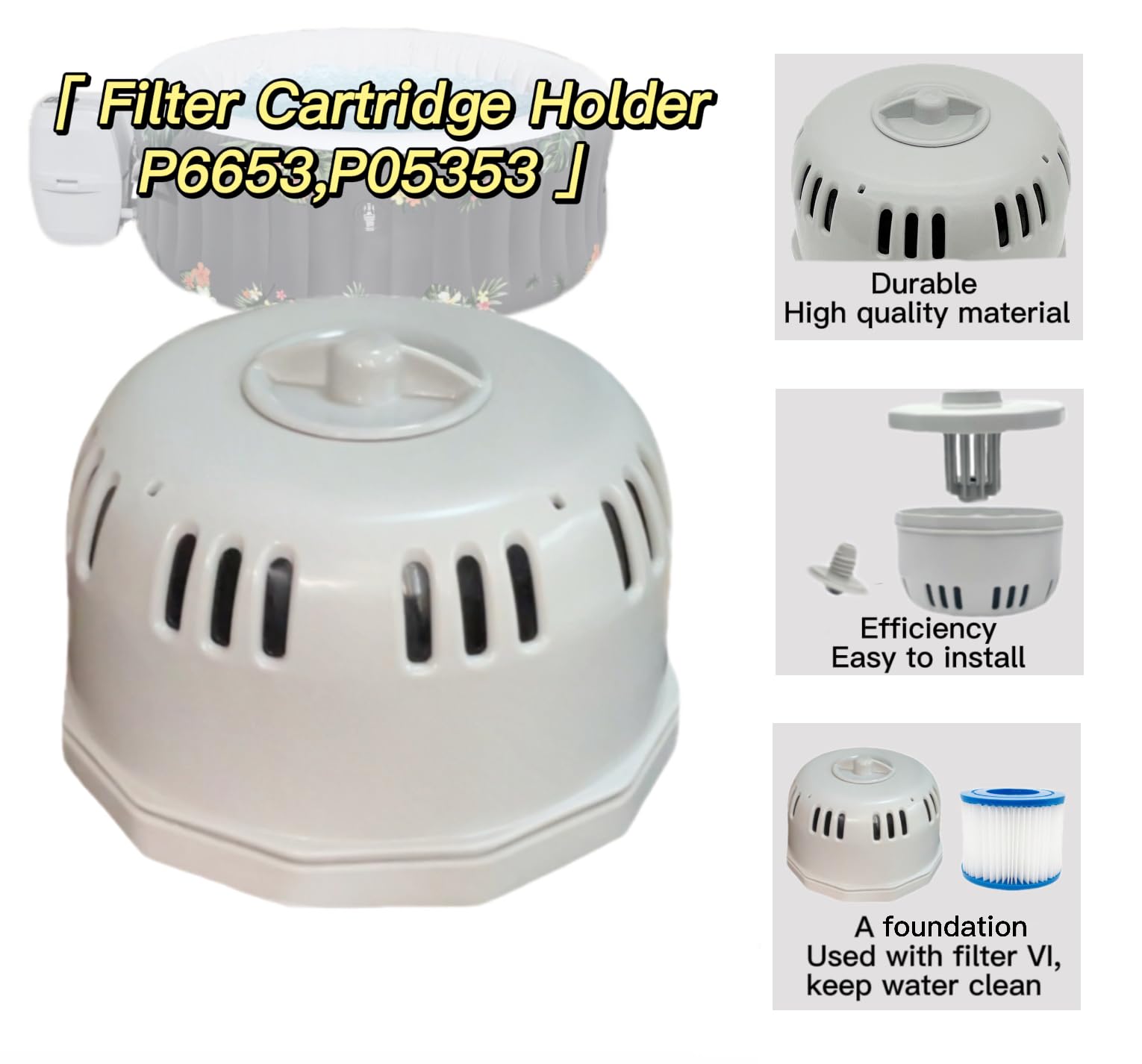 Hnemix filter core and stand close-up showing cartridge alignment and stability.