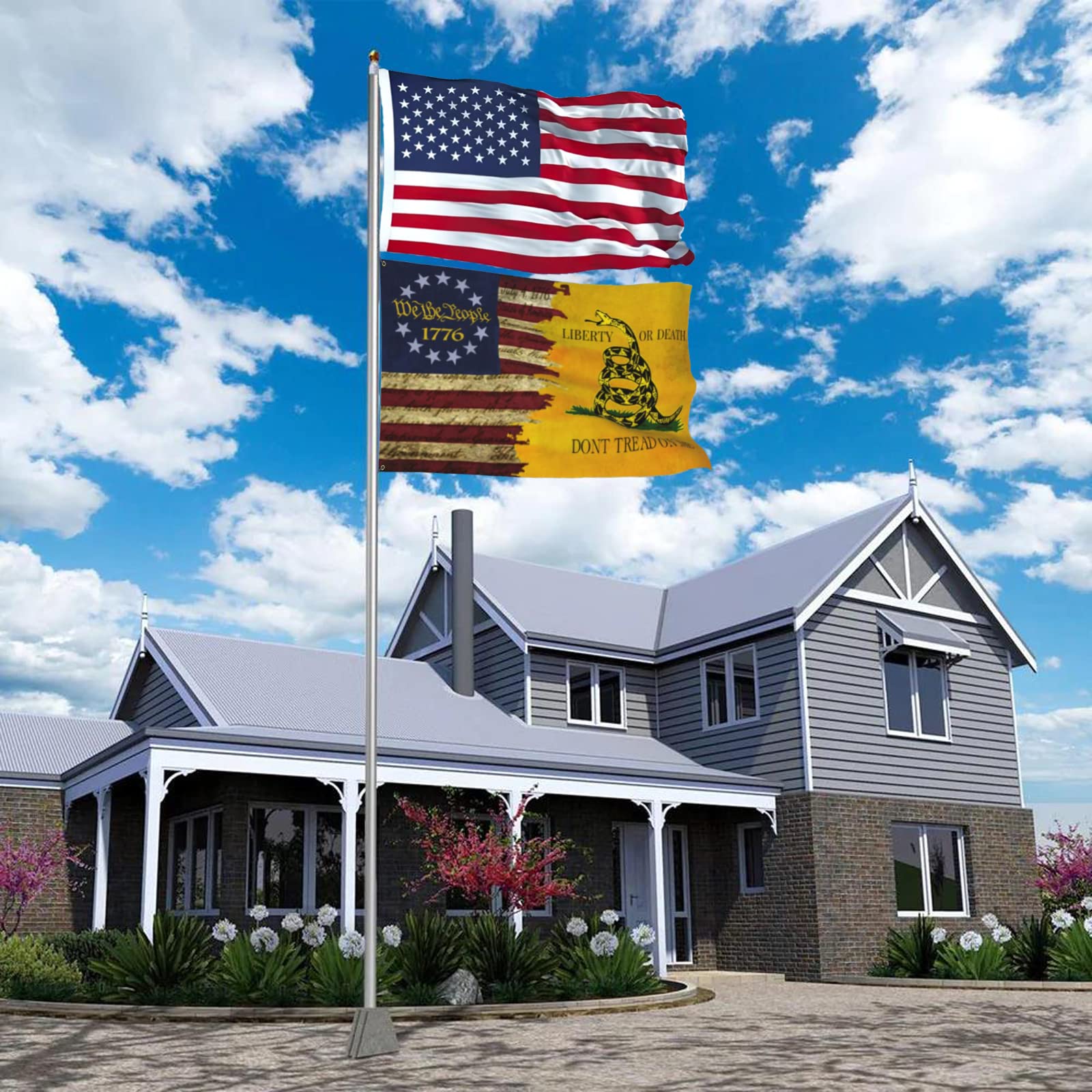 Hnjgno We The People flag double-sided for eye-catching yard decor.
