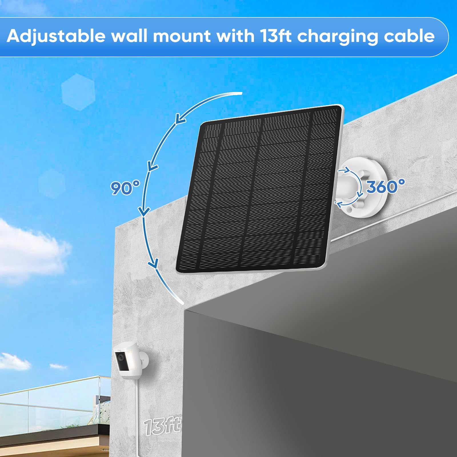 HNncheny 360-degree bracket supports quick sun angle adjustments.
