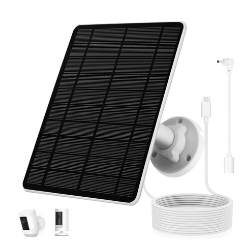 HNncheny solar panel for Ring camera setup captures sunlight for steady surveillance power.
