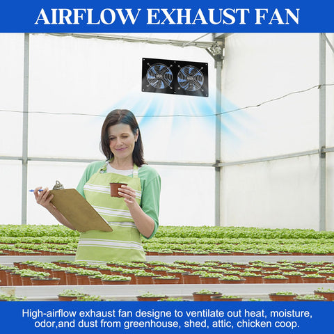 HNRLOY dual outdoor vents improve greenhouse air circulation.