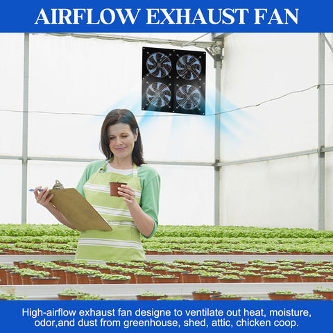 HNRLOY four-fan assembly enables rapid air movement in coops and sheds.