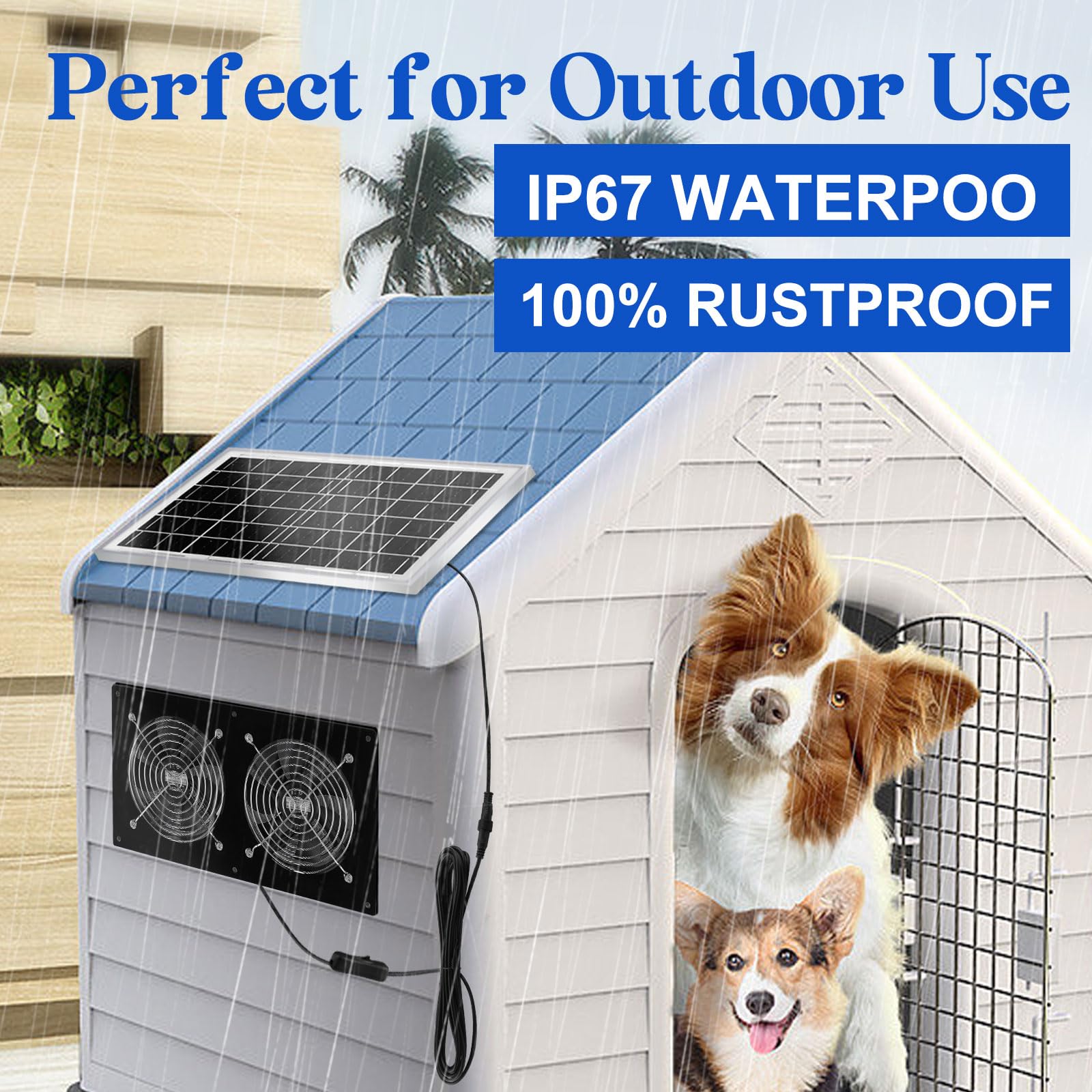 HNRLOY weatherproof fan mesh protects components in outdoor use.