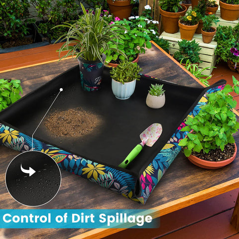 HNXTYAOB easy-to-assemble repotting mat with snap corners