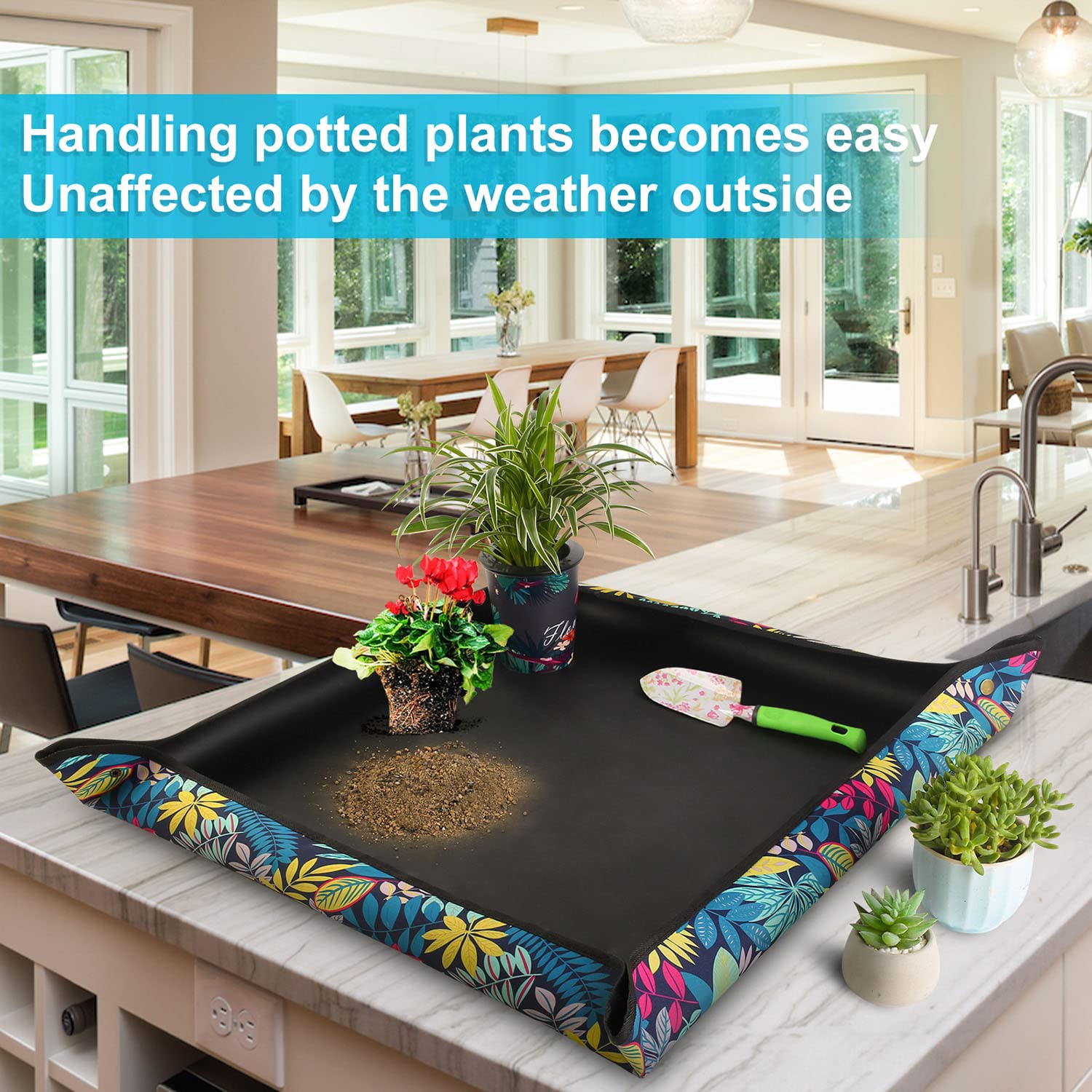HNXTYAOB foldable potting tray saves space and stores easily