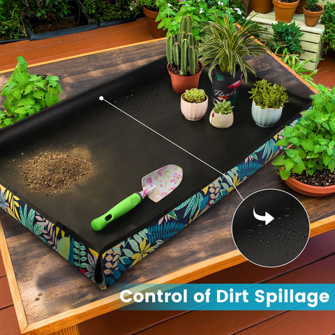 HNXTYAOB large mat supports indoor transplanting on a kitchen counter.