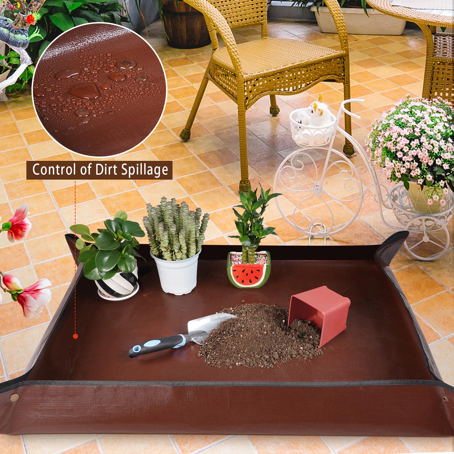 HNXTYAOB waterproof potting mat surface keeps liquids contained.