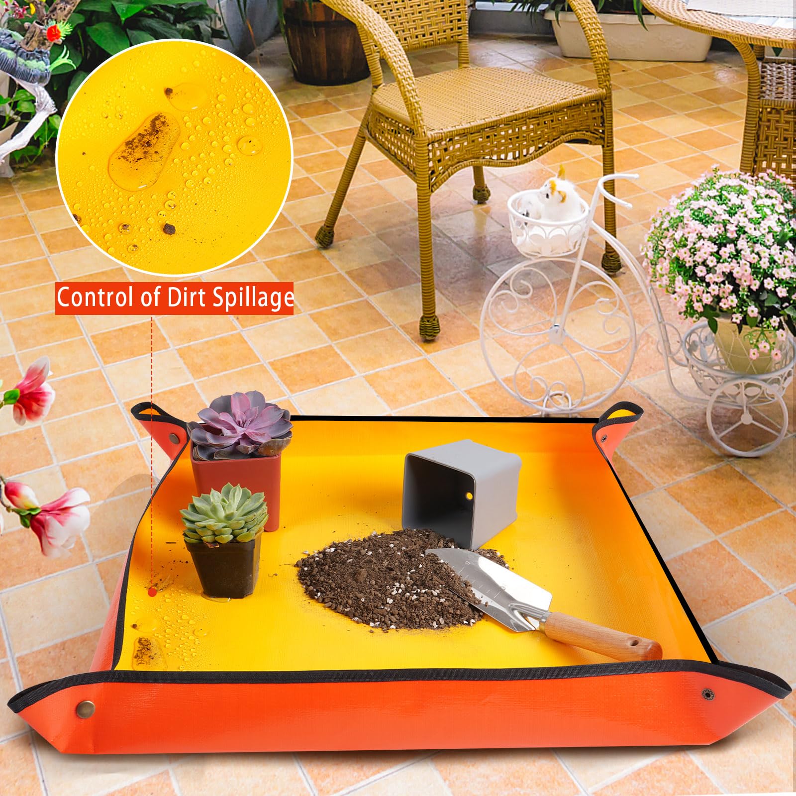 HNXTYAOB soil mess containment mat keeps workspace tidy during tasks