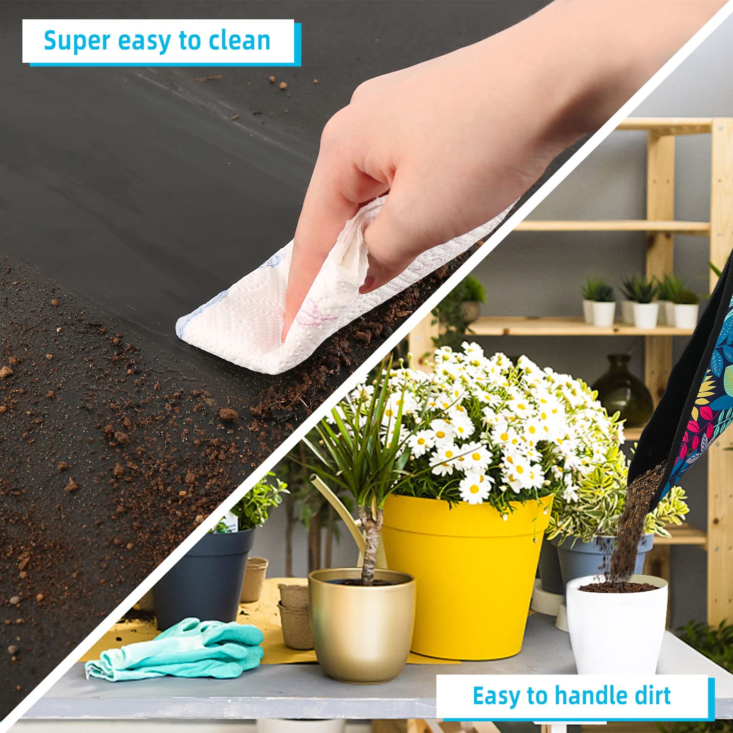 HNXTYAOB succulent-friendly surface keeps work area clean after potting.