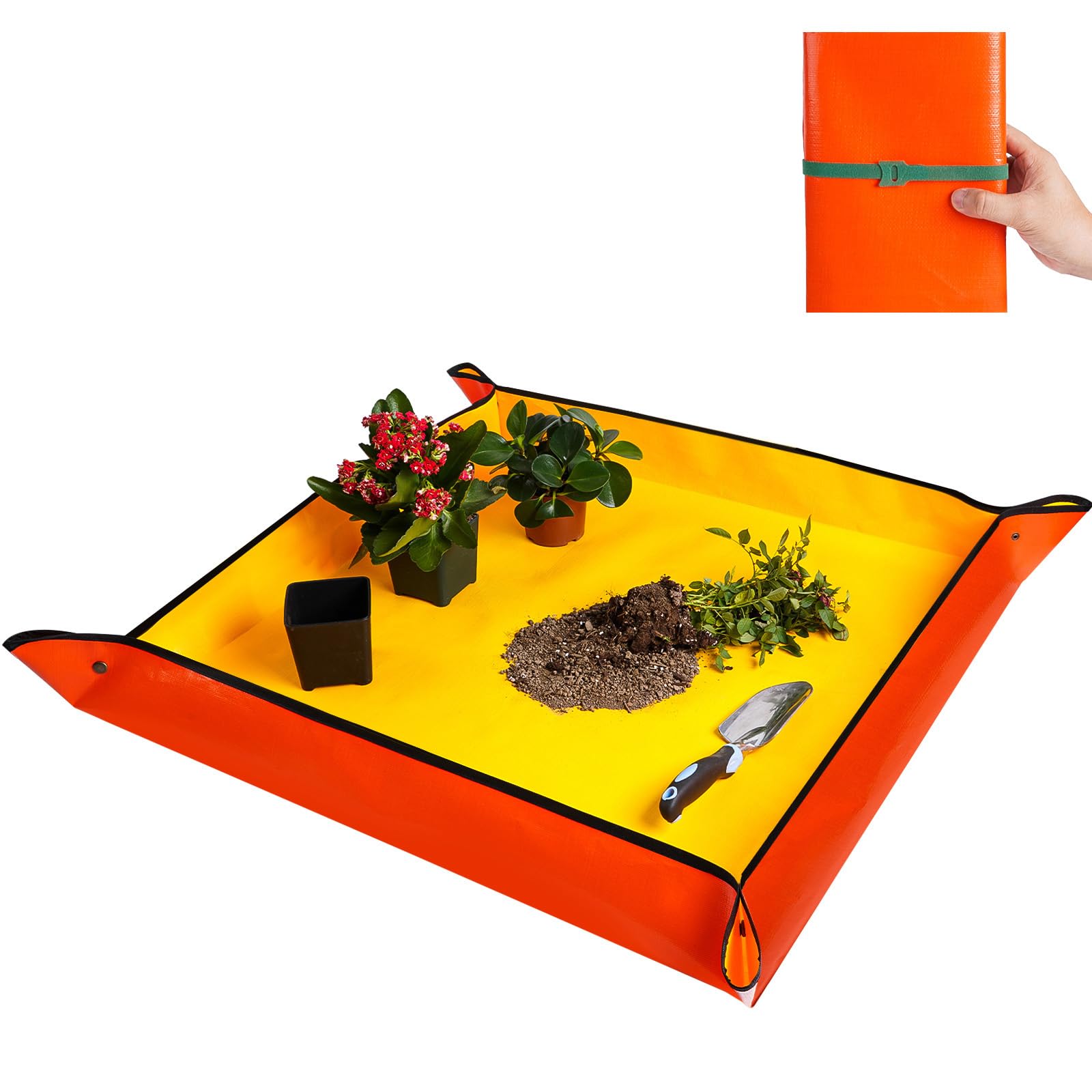 HNXTYAOB extra-large repotting mat for indoor plants keeps soil contained during transplanting.