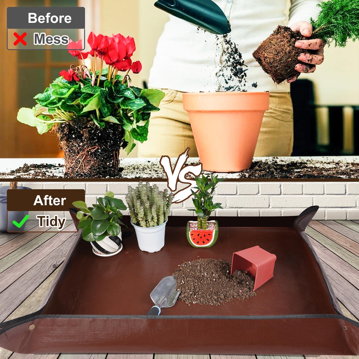 HNXTYAOB waterproof on both sides for mess-free soil handling