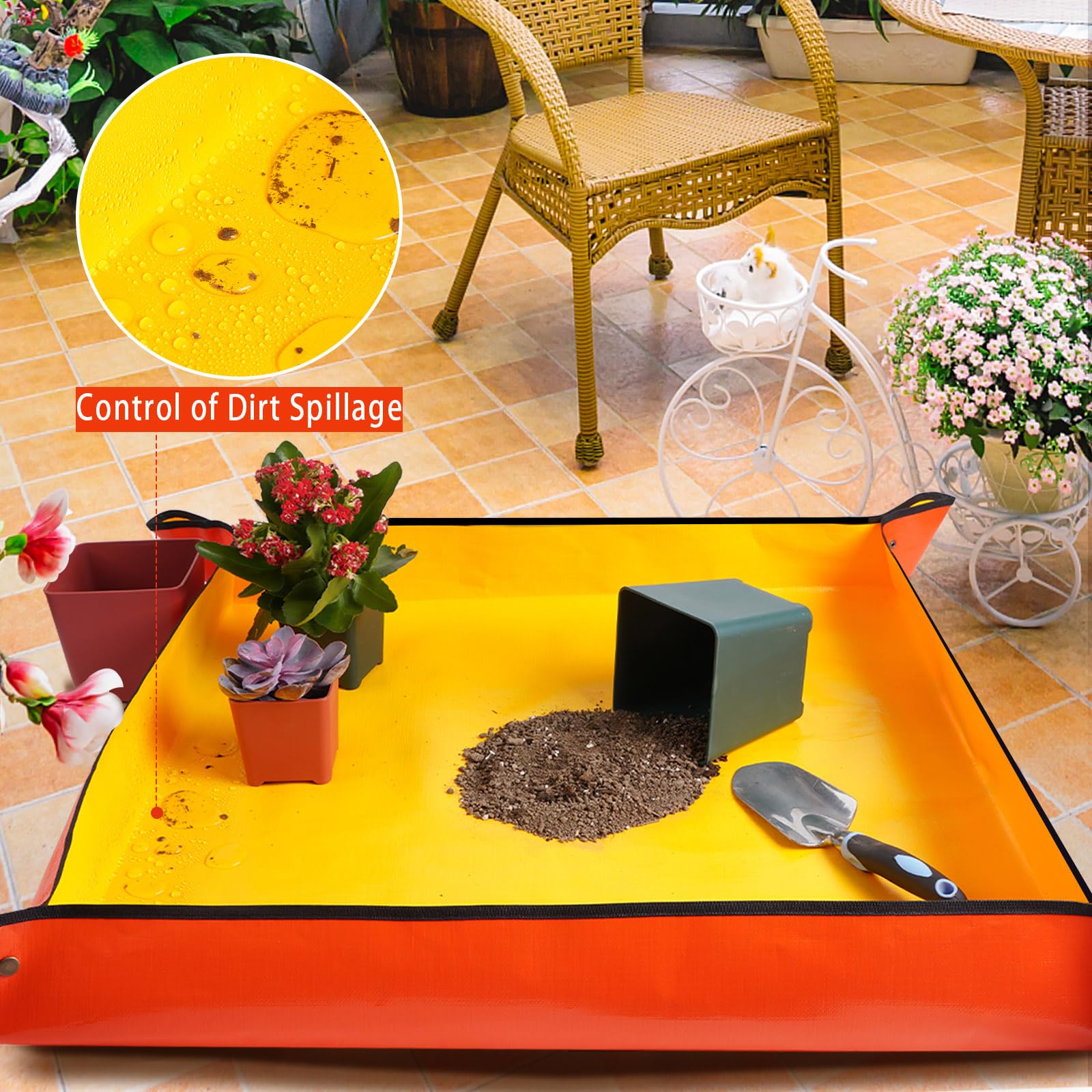HNXTYAOB large 39.5-inch potting tray supports big plant work.