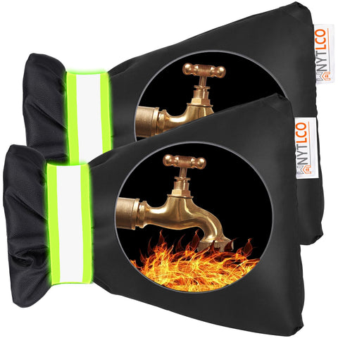 HNYTLCO outdoor faucet cover (8.3x6.7 in) shields a spigot from winter damage.