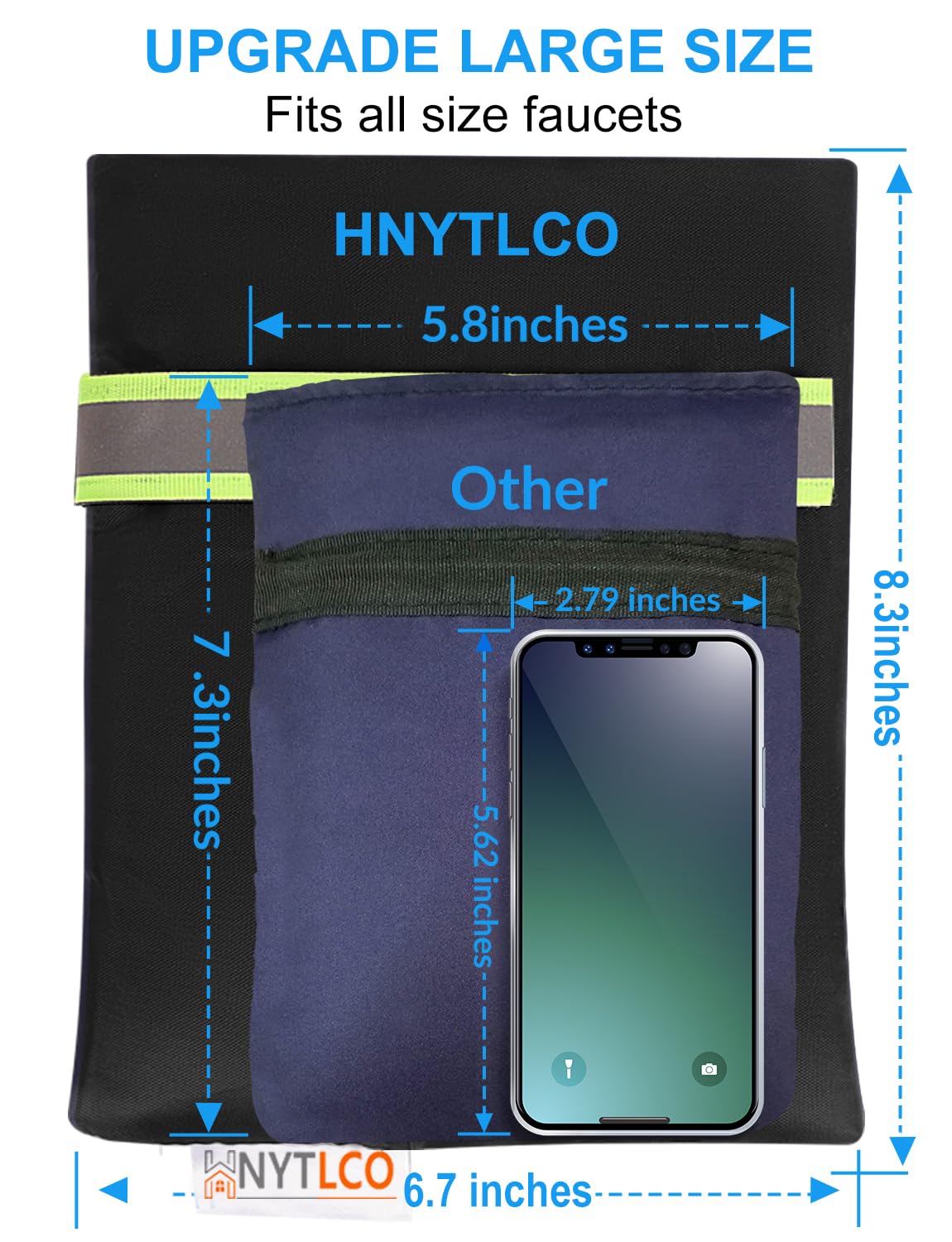 HNYTLCO 420D Oxford fabric with insulation keeps faucets dry during winter.