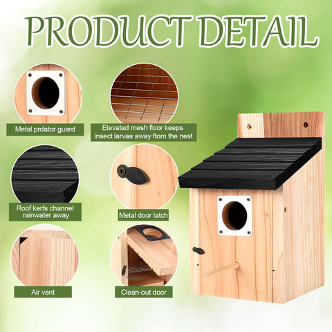 Hoamayya removable front panel makes cleaning easy and promotes healthy nests.