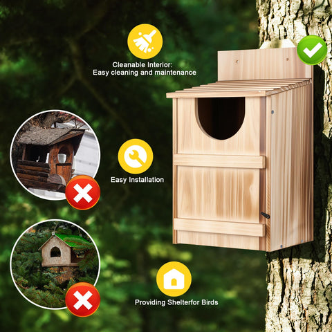 Hoomayya weather-resistant owl house withstands rain and sun