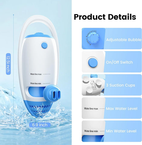 HOAWYEAH Bath Jet Spa extended cord length enables safe power connection away from bath.