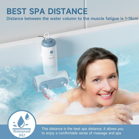 HOAWYEAH bath jets attach securely to standard tubs with three suction cups and an extra strap