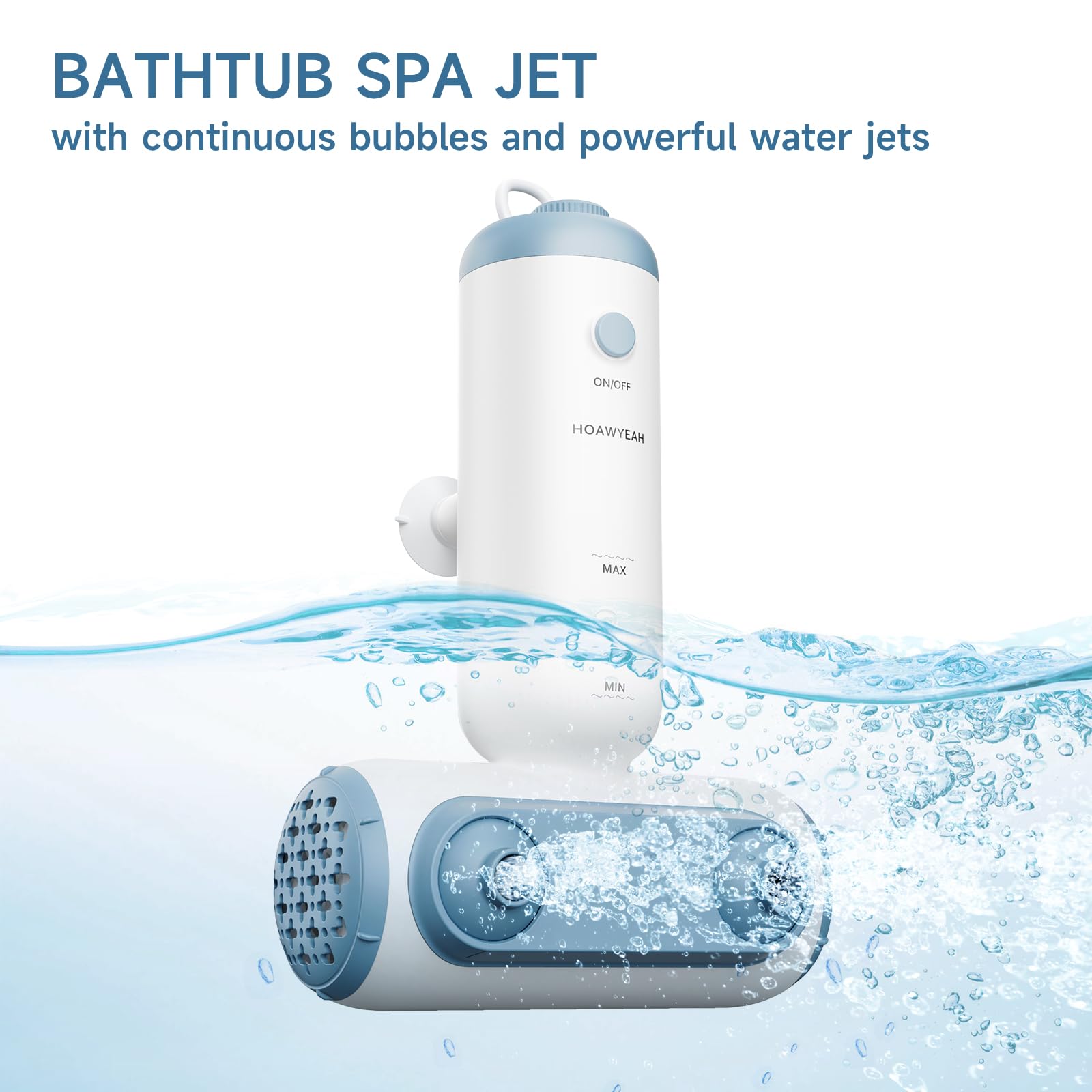 HOAWYEAH bath jets with two 360-degree adjustable nozzles provide precise relief