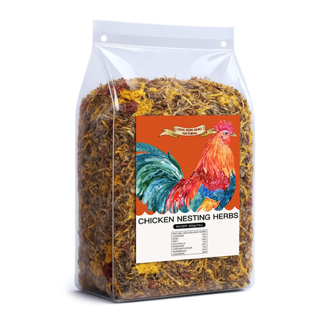 HoazHoald chicken nesting herbs flowers—natural enrichment for hens in the coop.