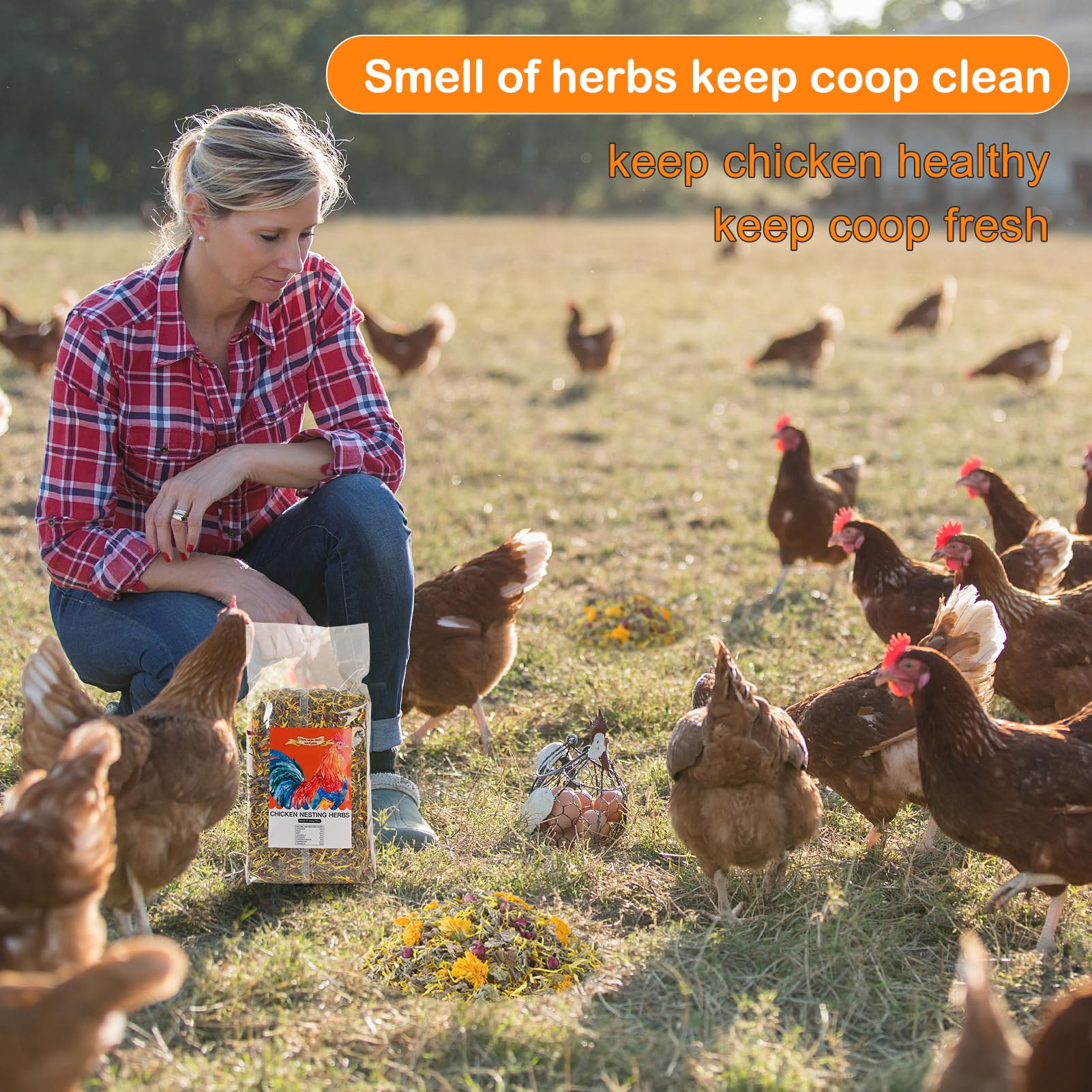 HoazHoald premixed herbs easy use—scatter for quick coop care.
