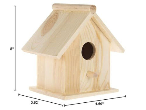 Hobby Lobby Woodpile Fun square birdhouse, two-sided slanted roof for decor.