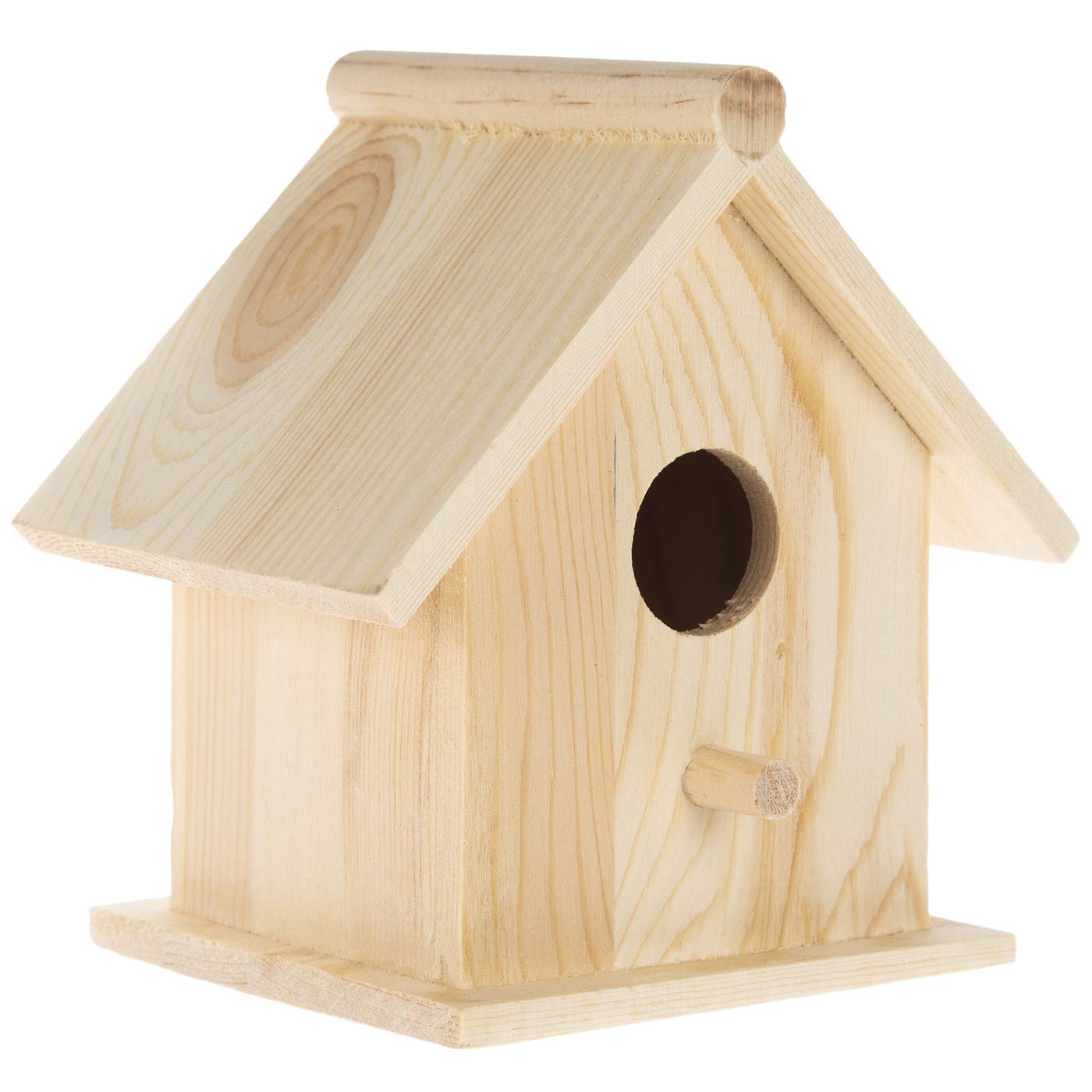 Hobby Lobby Woodpile Fun square birdhouse, unpainted wood ready for painting and decorating.
