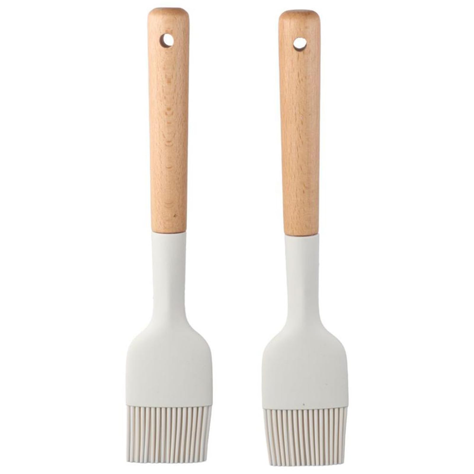 HobbyMe oil brush with wooden handle for even basting in a two-pack.