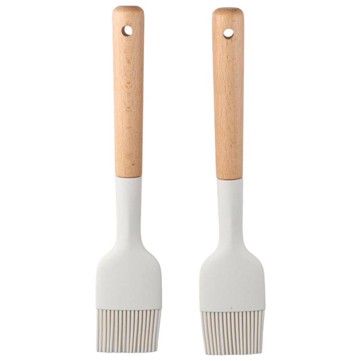 HobbyMe oil brush with wooden handle for even basting in a two-pack.