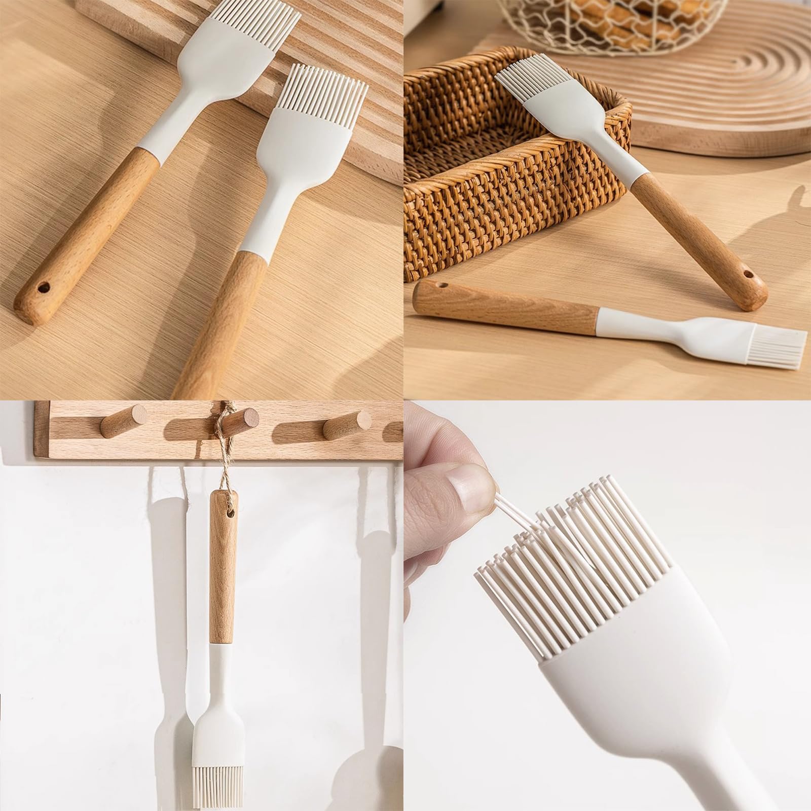 HobbyMe white silicone oil brush for precise glaze and butter spreading.
