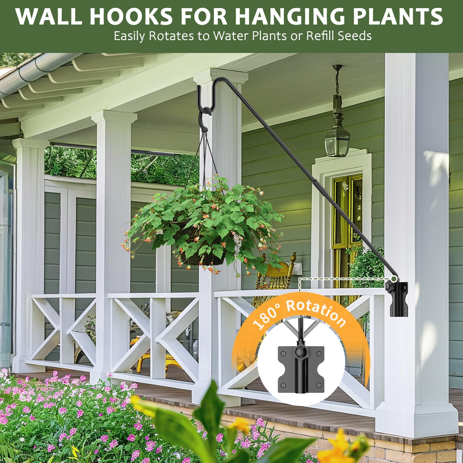 HOBITSTARX multi-purpose hanger supports lanterns, pots, and wind chimes.