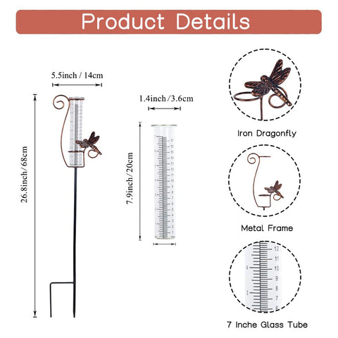 HOBYLUBY dragonfly stand mounted on a durable metal frame for outdoor use