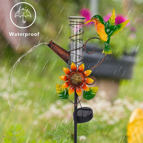 HOBYLUBY rain gauge helps plan irrigation with clear rainfall readings.